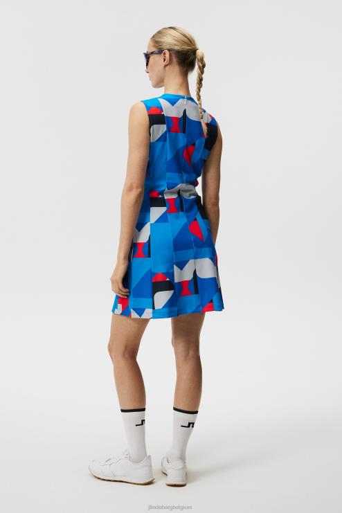 kleding DV4NR1648 vrouwen grijze grote brug J.Lindeberg jurk met jasmijnprint